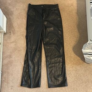 Black Garage Faux Leather Pants